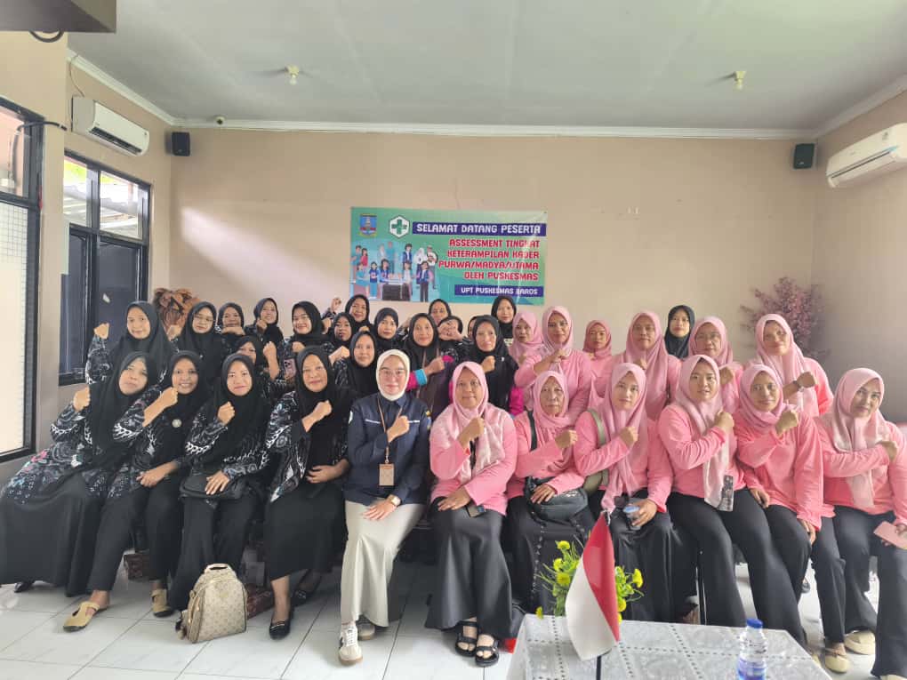 UPT Puskesmas Baros melaksanakan giat Assesment tingkat 25 keterampilan dasar kader posyandu 