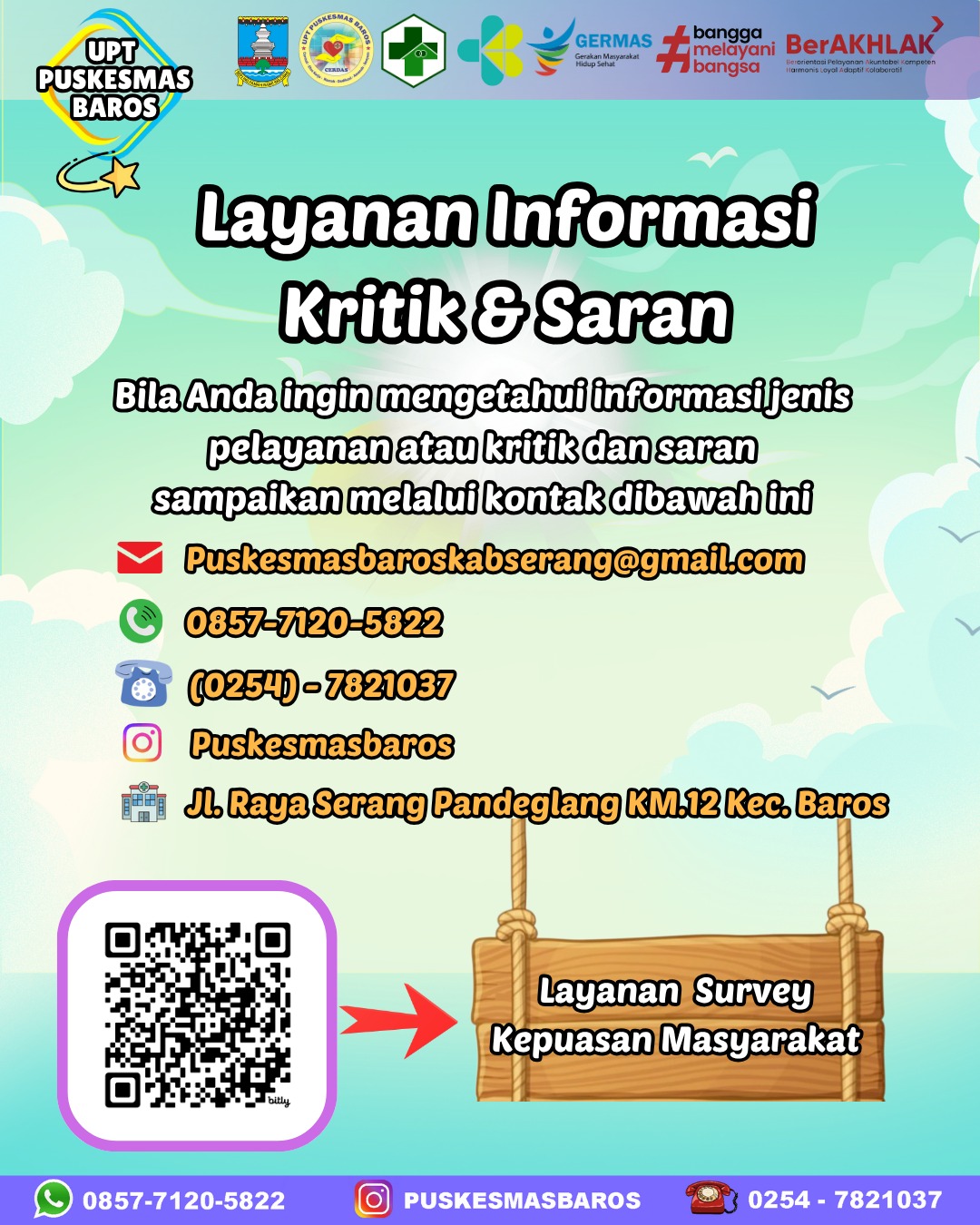 Kanal Layanan Informasi dan Kritik Saran di UPT Puskesmas Baros